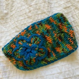 3/$15 chunky knit winter headband with flower knitted head wrap